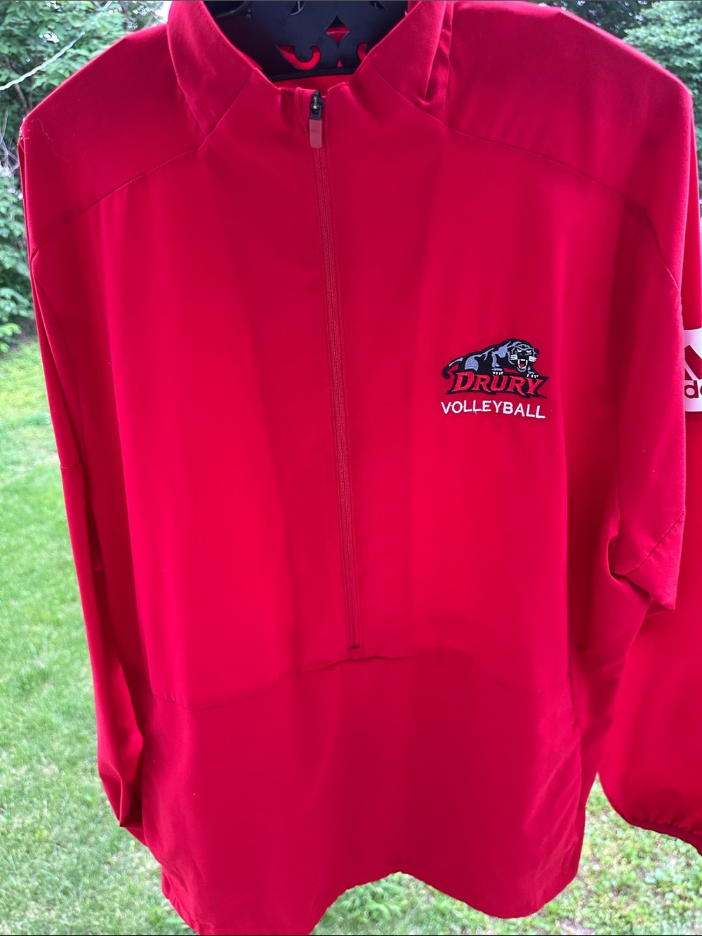 adidas Red Pullover with White Logo Accent